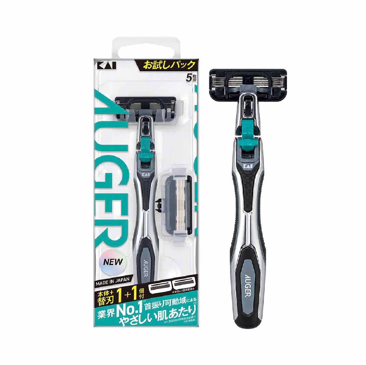 Dao Cạo Râu KAI Auger 1 Cán 1 Đầu 5 Lưỡi Có Thể Thay GA0171X1